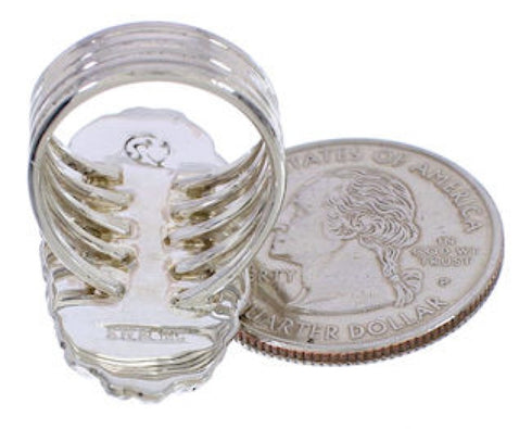 Authentic Sterling Silver Jewelry Turquoise Ring Size 5-1/4 UX34482